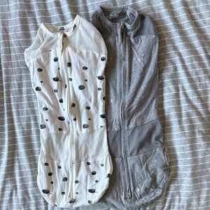 Baby Swaddle Set in White and Gray